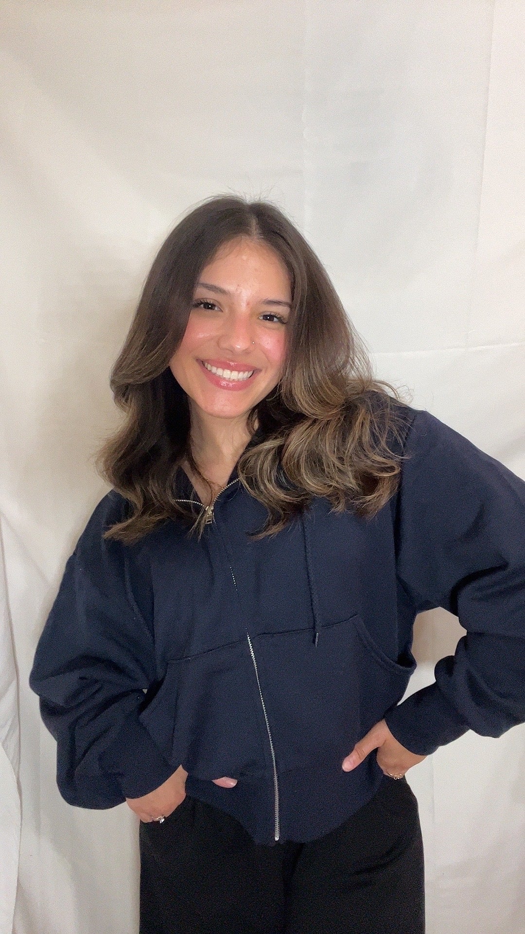 Cropped Blueberry Zip Up