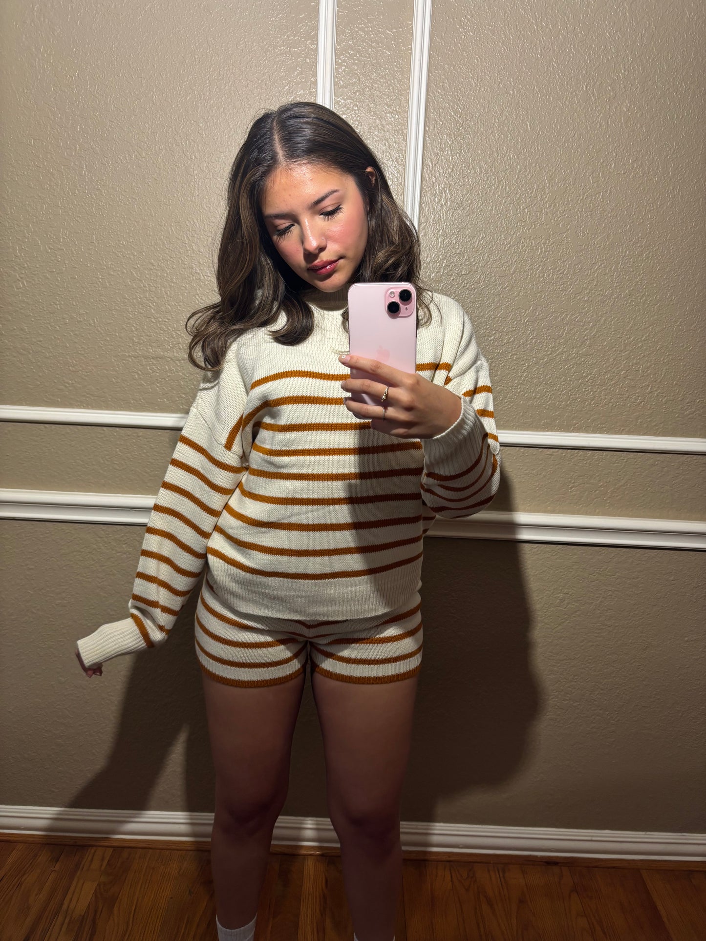 Caramel Swirl Knit Sweater Set