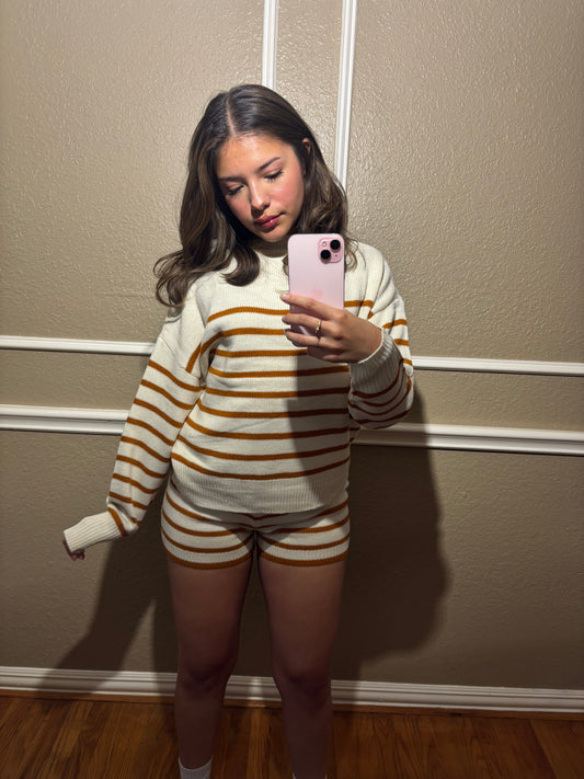 Caramel Swirl Knit Sweater Set