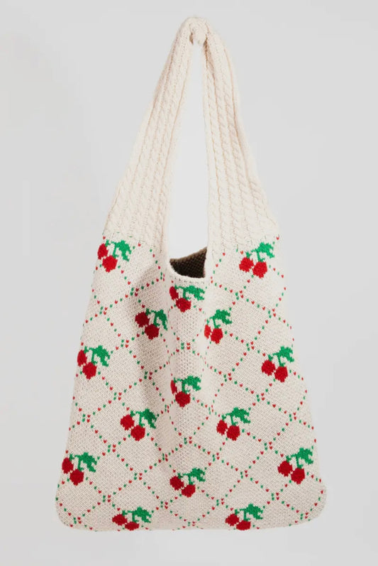 Knit Cherry Tote