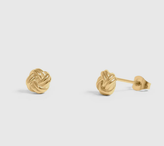 Gold Knot Stud Earrings
